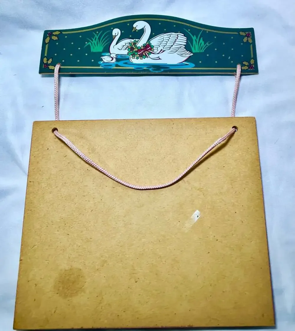 VTG Country Geese Kitschy Key holder cork board reversible Christmas themed